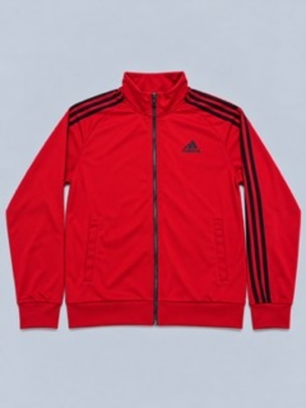 adidas Red Track Jacket with Black Stripes